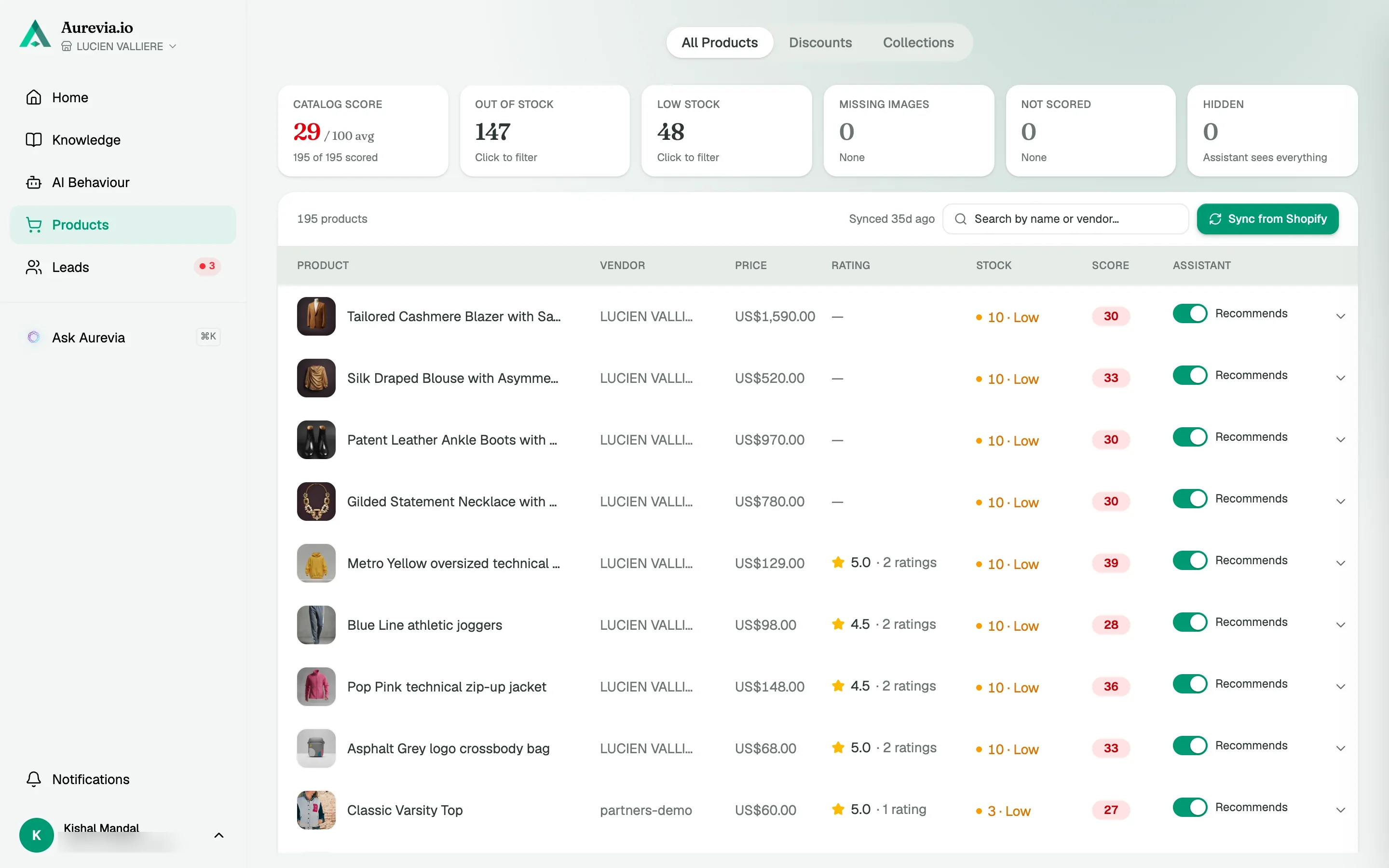 Your catalog, scored and in sync